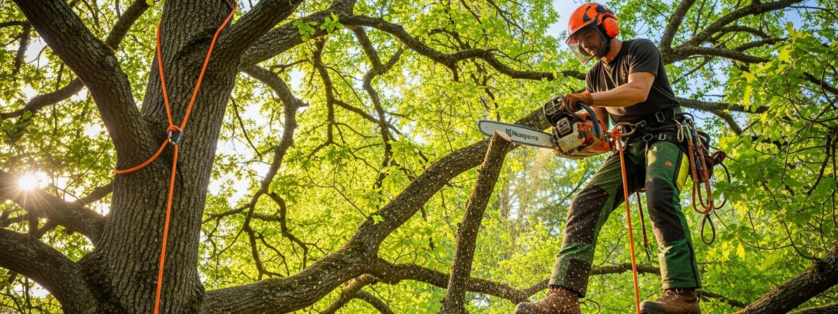 Oregon white oak in spring — ISA-certified arborist at work in Eugene, Oregon